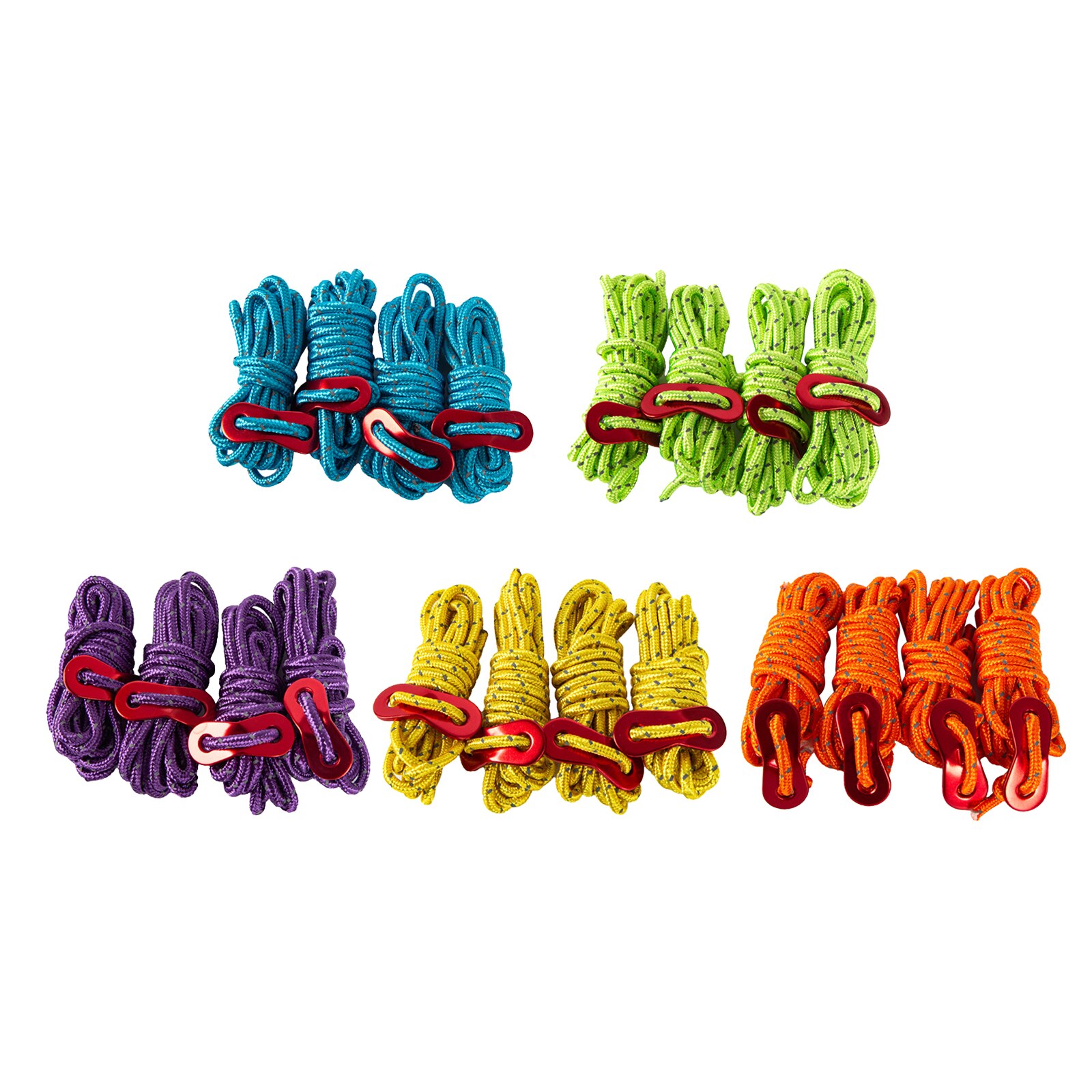 Pack de cordes réfléchissantes 4mm, corde de guidage pour tente, Camping, randonnée, barbecue, 2 mètres