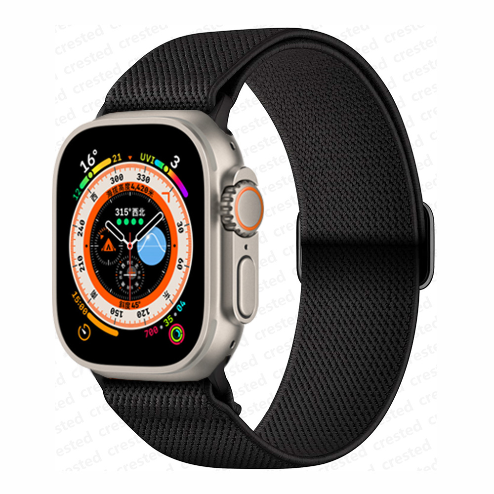 Bracelet chouchou pour bracelet de montre Apple 40mm 44mm 41mm 45mm 38mm 42mm 49mm bracelet en Nylon élastique iWatch série 7 se 6 5 3 Ultra 8: Lumière blanc Pur / 14mm