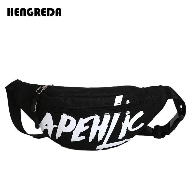 Vrouwen Heuptas Brief Fanny Packs Reizen Sling Borst Schoudertas 2021Hengreda Vrouwelijke Riem Bum Hip Bag Voor Mode dames Meisje: Black