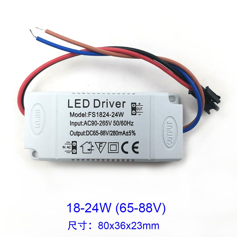 Led lys driver 3 w 5 w 7 w 10 w 12 w 20 w 30w led driver adapter til cob lys led strip  ac 220v til  dc 9v 15v 21v 30v 36v lille størrelse: 18-24w(65-88v)