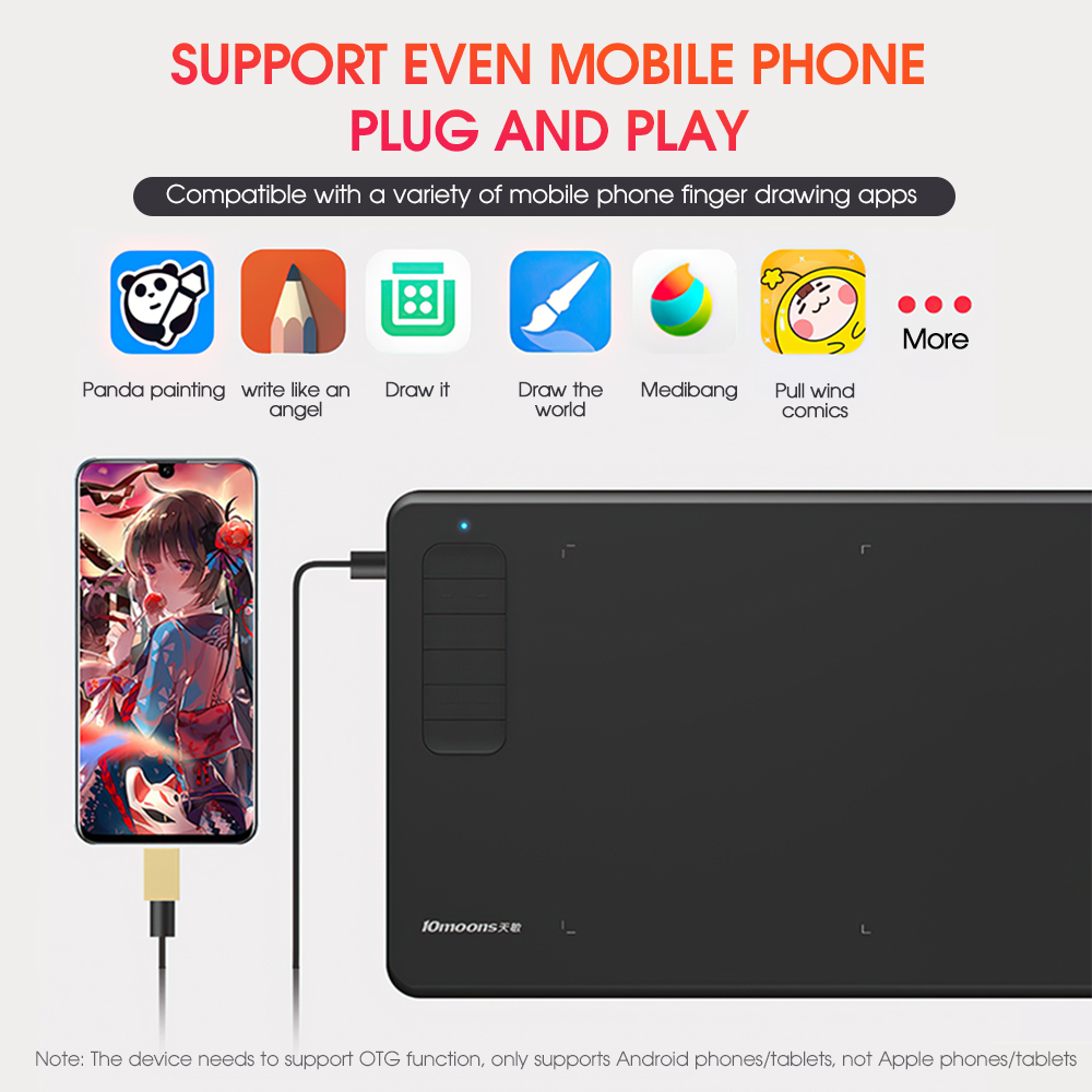 Graphics Tablet Digital Drawing Tablet for OSU &amp; Animation 8192 Levels Pressure Battery-Free Pen for Art Education Online Class