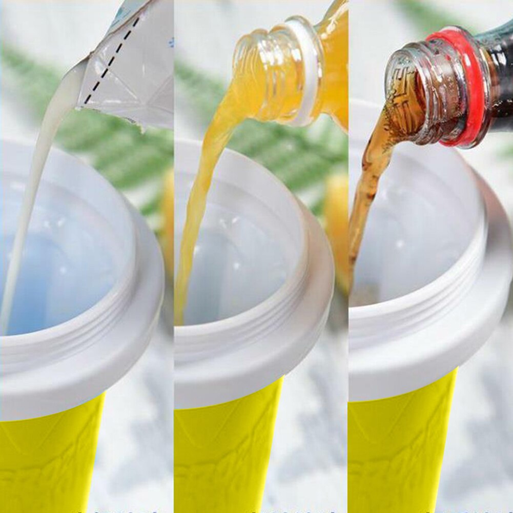 Exprimidor de tazas de arena para batidos caseros, máquina para hacer helados de hielo, batidos de hielo de enfriamiento rápido en taza, botella mágica