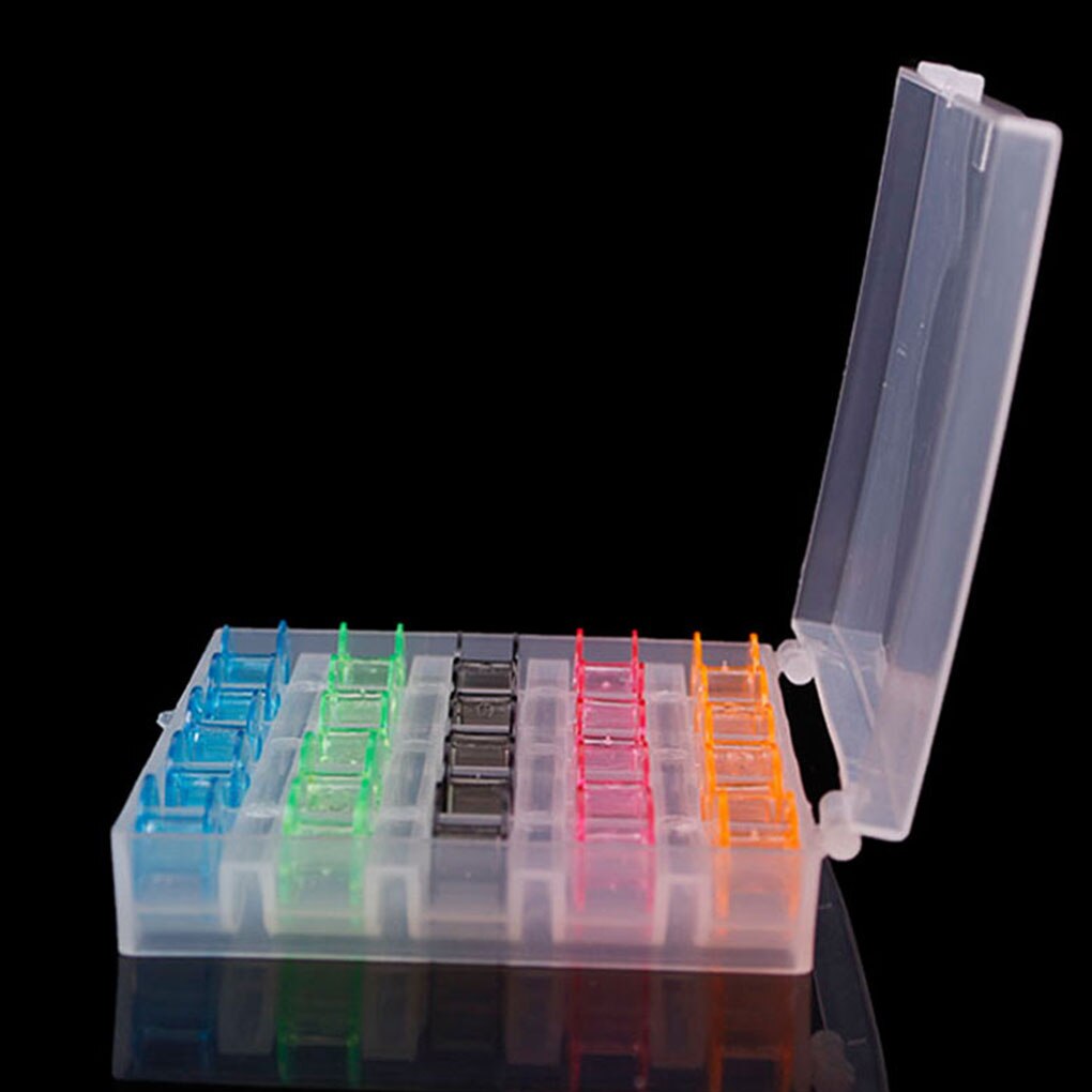 25 Pcs/Box Empty Bobbin DIY Crafting Sewing Machine Plastic Spools Thread Organizer With Storage Box Holder Sewing Tools Supply
