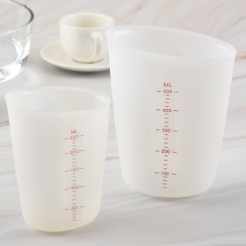 250/500Ml Siliconen Maatbeker Epoxyhars Split Cups Flexibele Keuken Bakken Tool Melk Cup Wasbare Herbruikbare