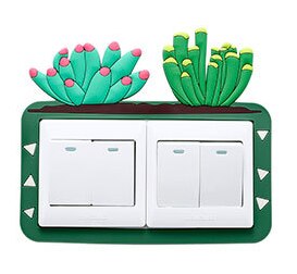 3D Big Switch Cover Room Decor Silicone Light Button Sticker On-off Switch Sticker Luminous Switch Outlet Double Swatches: Yellow