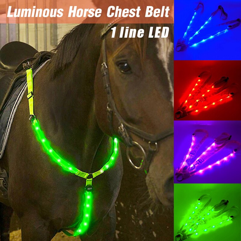 LED Équitation Ceinture En Nylon Imperméable Cheval Ceinture Thoracique Visible de Nuit Plastron Équitation Éclairage Équipement Équestre