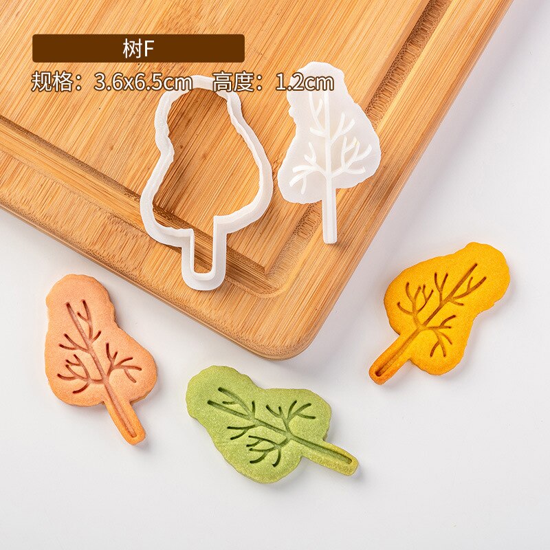 Cartoon Boom Cookie Embosser Mold Fondant Icing Biscuit Cutter Mold 3D Stereo Drukken Bakken Tool Thanksgiving Cookie Stempel Set: E2607-F