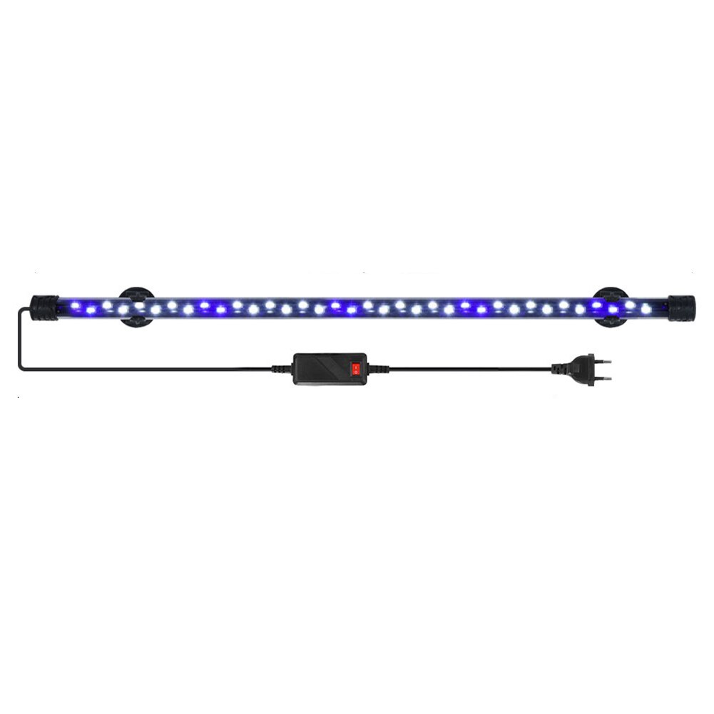 LED Aquarium Light Blue White Light LED Waterproof Fish Tank Clip Underwater Decor Lighting Submersible Lamp Plant Grow Lamp: EU Plug 12W 58cm