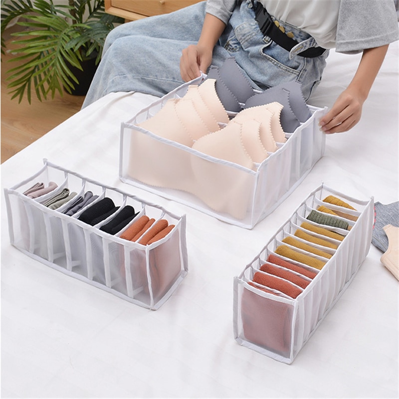 Home Room Storage Divider Dormitory Storage Box Underwear Bra Socks Panties Storage Box Wardrobe Drawer Organizer Cabinet Closet