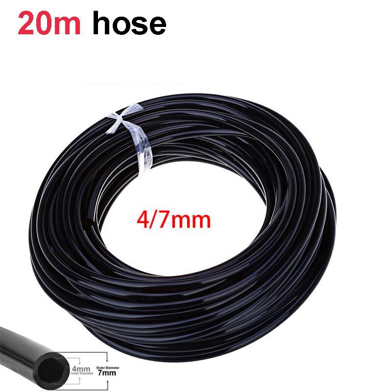 4/7mm Hose Drip Irrigation System 360 Degree Adjustable 8 Hole Sprinkler Garden Watering Kit Inserting Ground Micro Flow Dripper: black