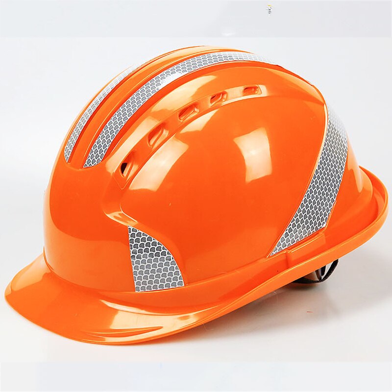 Working Reflective Helmet Five-ribbed Breathable Abs Summer Breathable Security Anti-impact Lightweight Helmets Protective Hat