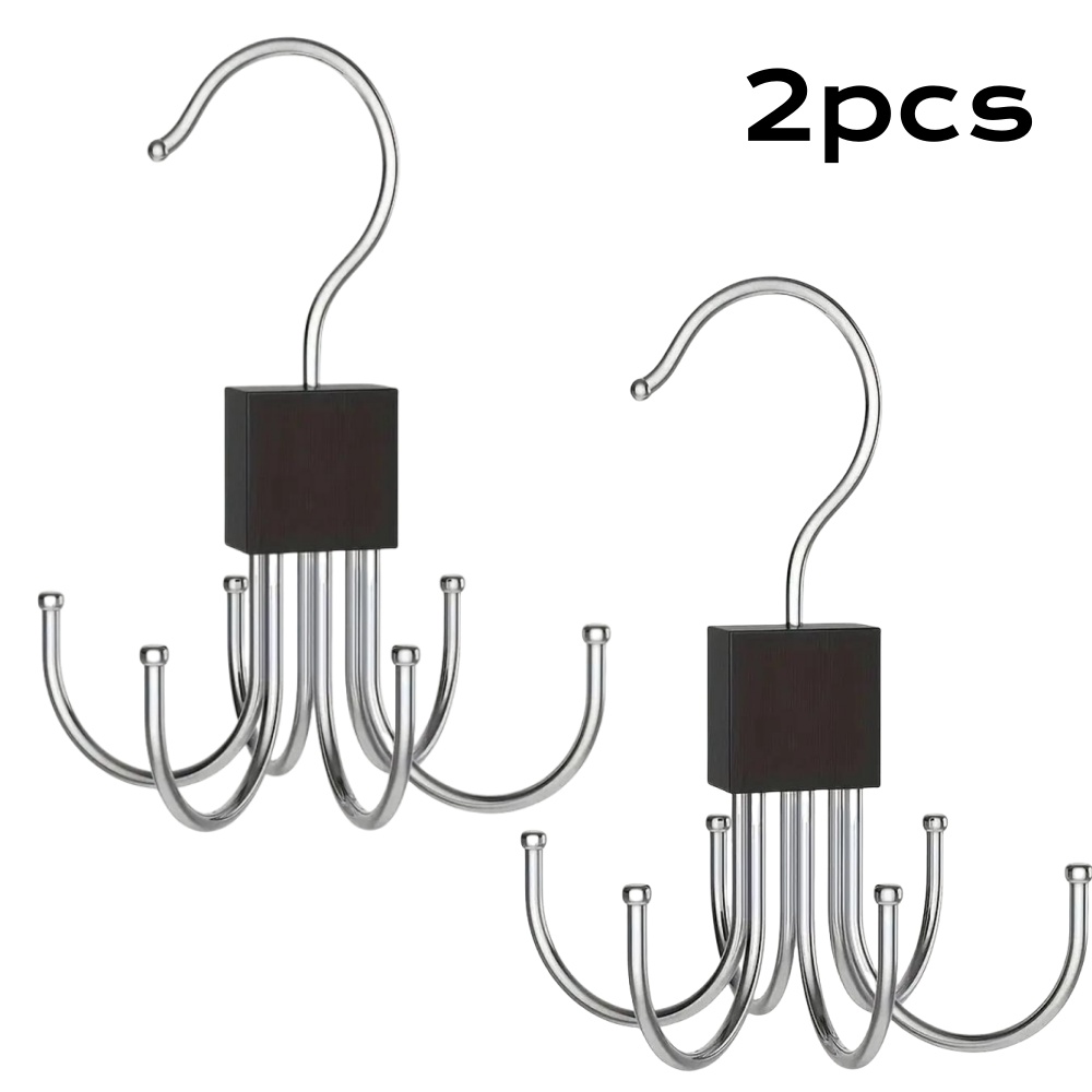 360 ° Roterende Opslag Hanger Haak Multi-Klauw Tas Metalen Riemen Rek Houten Organizer Voor Bh Stropdassen Sjaals Huishoudelijke Kast Acces: Licht Groen