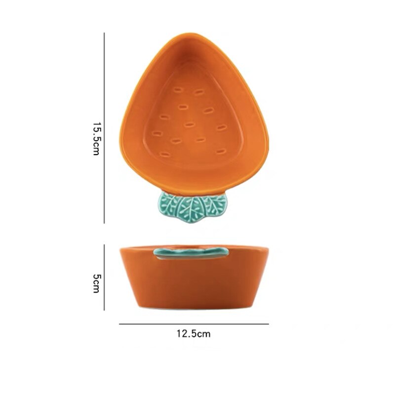 Vajilla de cerámica creativa de estilo nórdico, plato de cena con forma de Cactus y zanahoria, tazón de desayuno, plato de aperitivos para el hogar, plato de ensalada de fruta: Carrot Bowl