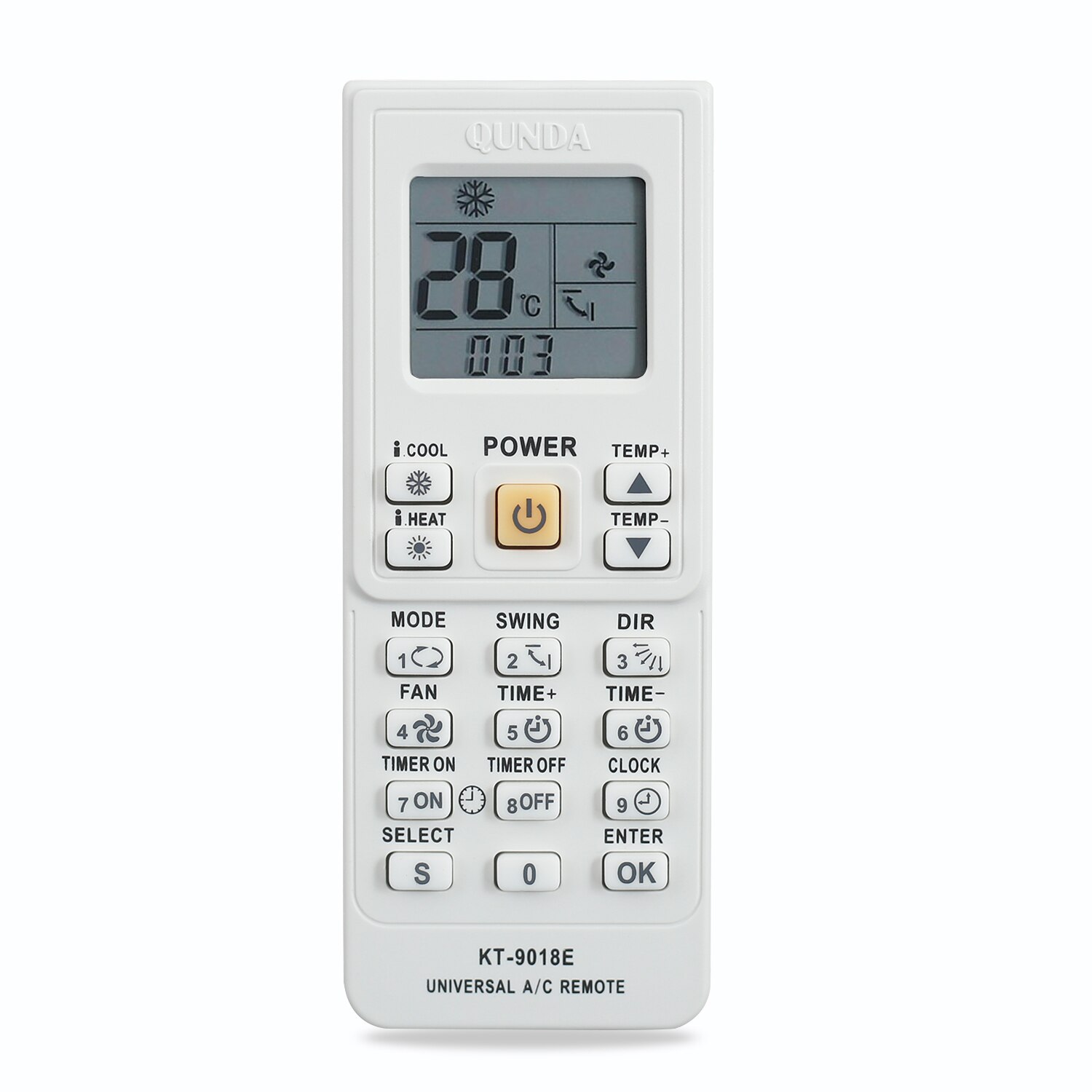 Air Conditioner air conditioning universal remote control suitable for toshiba panasonic sanyo nec fujitsu lg aux KT-9018e