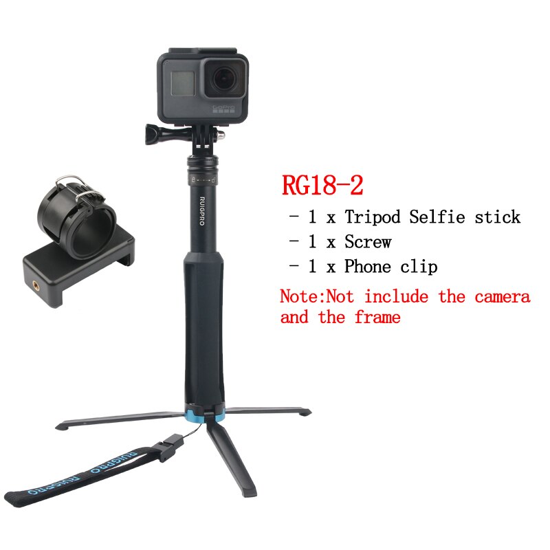 Trípode de mano para cámara deportiva, palo de Selfie extensible, monopié para DJI OSMO action Gopro Hero 10, 9, 8, 7, 6, 5, 4, SJCAM, Xiaomi YI: RG18-2