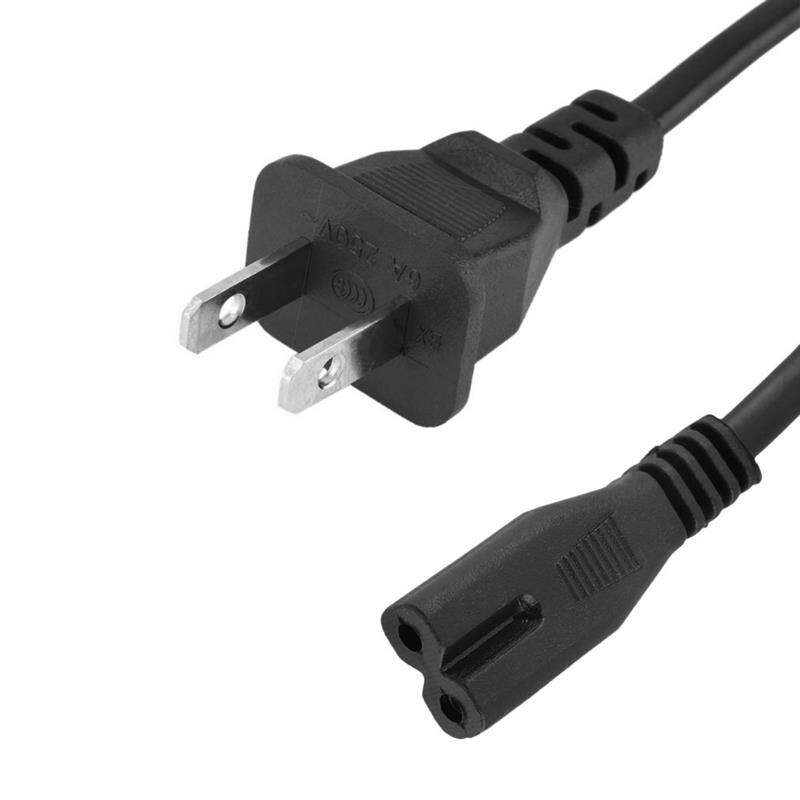 Nätkabel förlängningssladd ac nätadapter sladd platt kabel kontakter 2 stift 2- stift 50cm us nätkontakt kabel