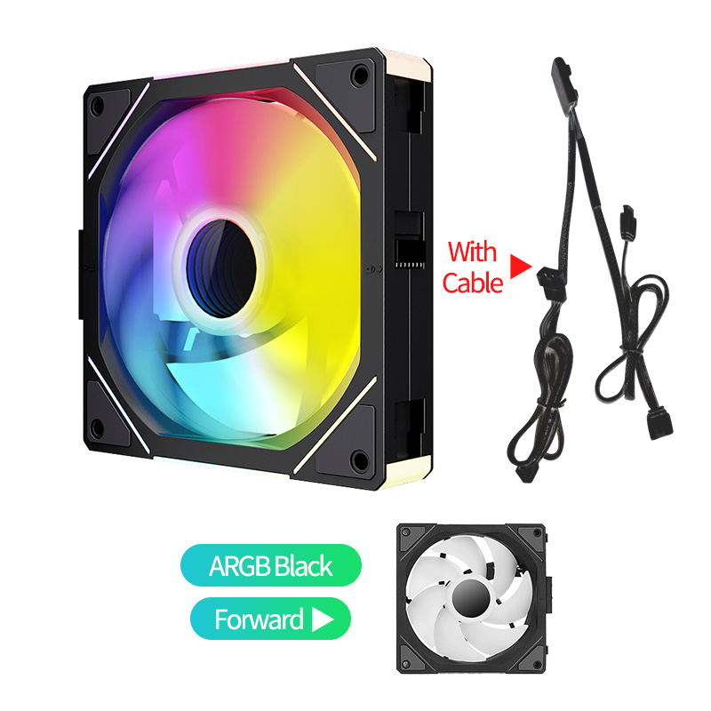 Teucer JM-1 PC boîtier ventilateur miroir Cycle ARGB 120mm 12v/4Pin PWM châssis à faible bruit refroidissement par eau ventilateur paquet unique avec câble: green