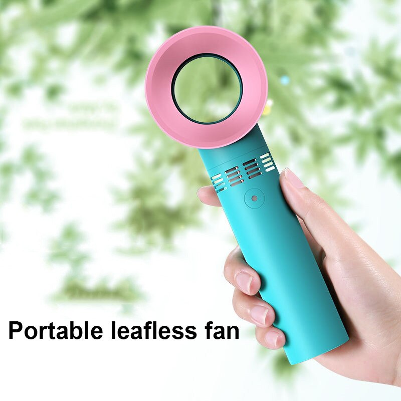 Mini Draagbare Handheld Bladeless Fan Usb Oplaadbare 3 Gear Airconditioner Fans