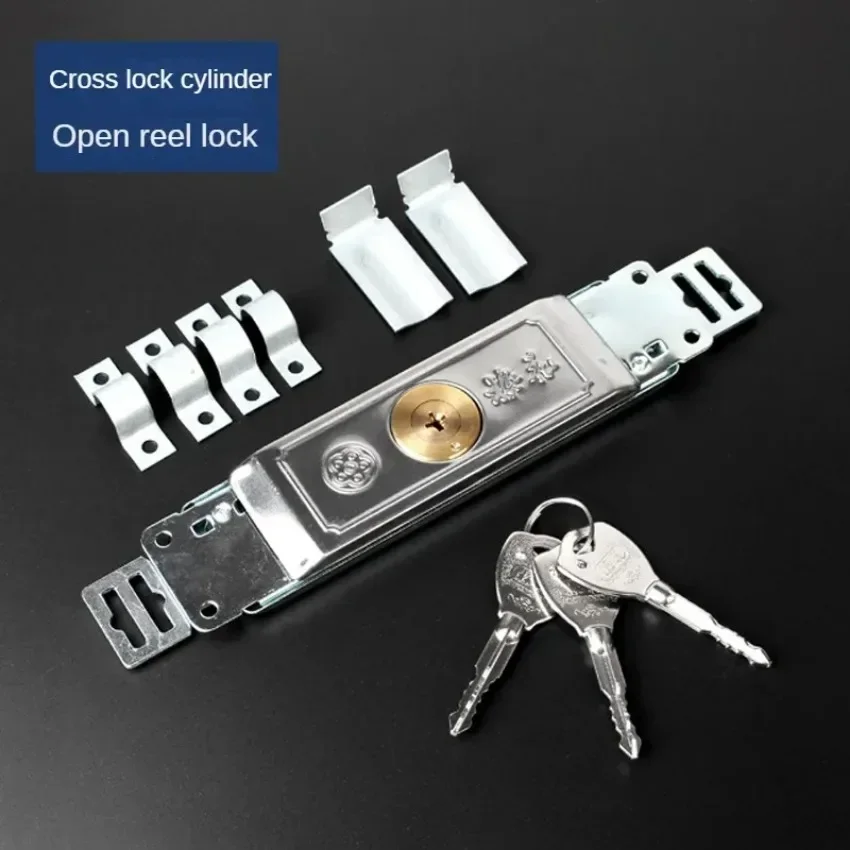 Solid Brass Deadbolt Door Lock with Cross Key Anti-theft Security for Roller shutter door Lock