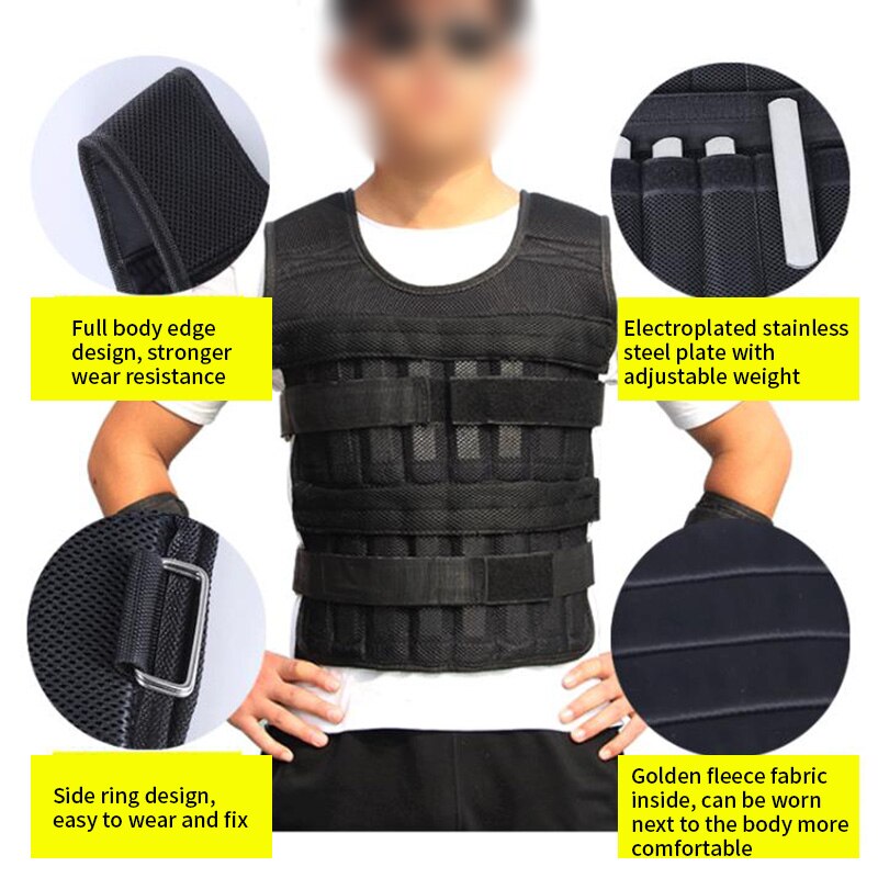 Adjustable Weighted Vest Loading Weights Waistcoat For Boxing Training Workout Fitness Equipment Clothing Training Weight Vest