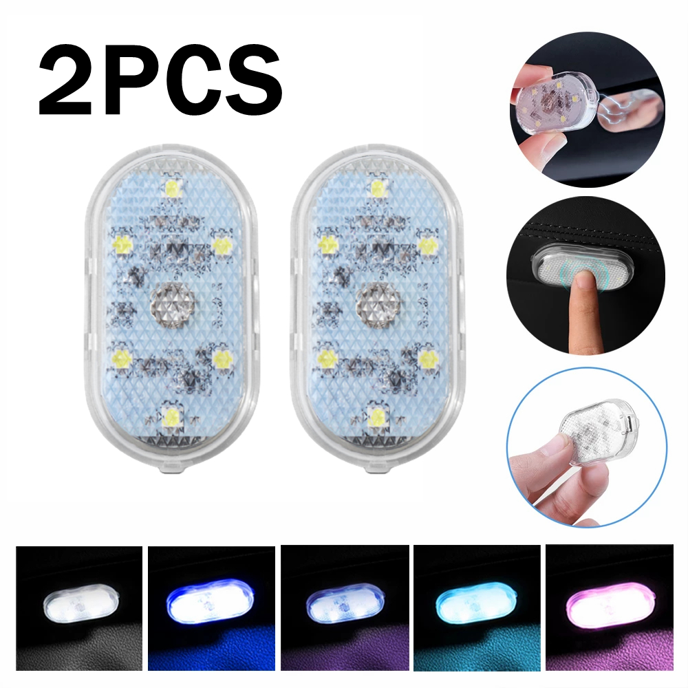 2 Stuks Brood Licht Kofferbak Led Voet Licht Magnetische Touch Licht Auto Led Interieur Licht Auto Dak Verlichting