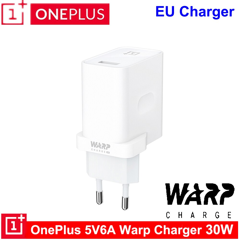 Caricatore di ordito OnePlus 7T 5V6A ordito originale ricarica rapida EU 、 caricatore usa per OnePlus 8 8pro 8T 7T Pro 7 6T 6 cavo di ordito OnePlus 6A: Only Charger EU