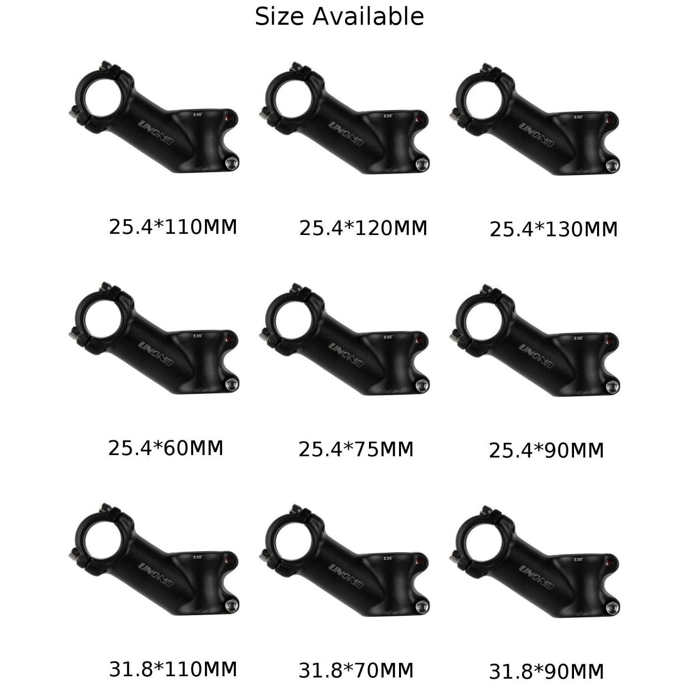 Bicycle Stem ±35 Degree 25.4/31.8MM Bike Handlebar Stem Riser For MTB Road Bike 60/75/90/110/120/135mm Bicycle Power Parts