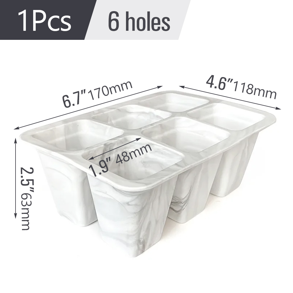 Plantes d'intérieur en silicone pour jardin, cadres de plantes, démarrage de l'escalade, pots de pépinière de semis, conteneur de propagation, boîte de culture de germination, 4 cellules, 6/12 cellules: Gris clair