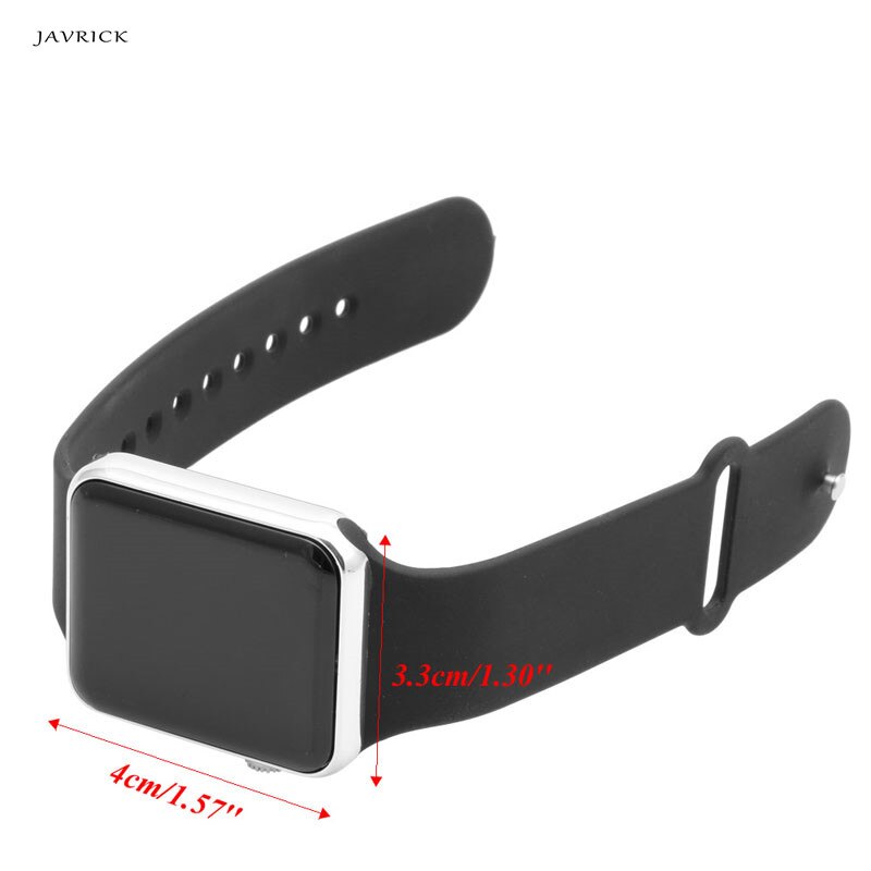 JAVRICK Mannen Vrouwen Siliconen LED Sport Horloge Digital Armband Unisex Horloges Zwart