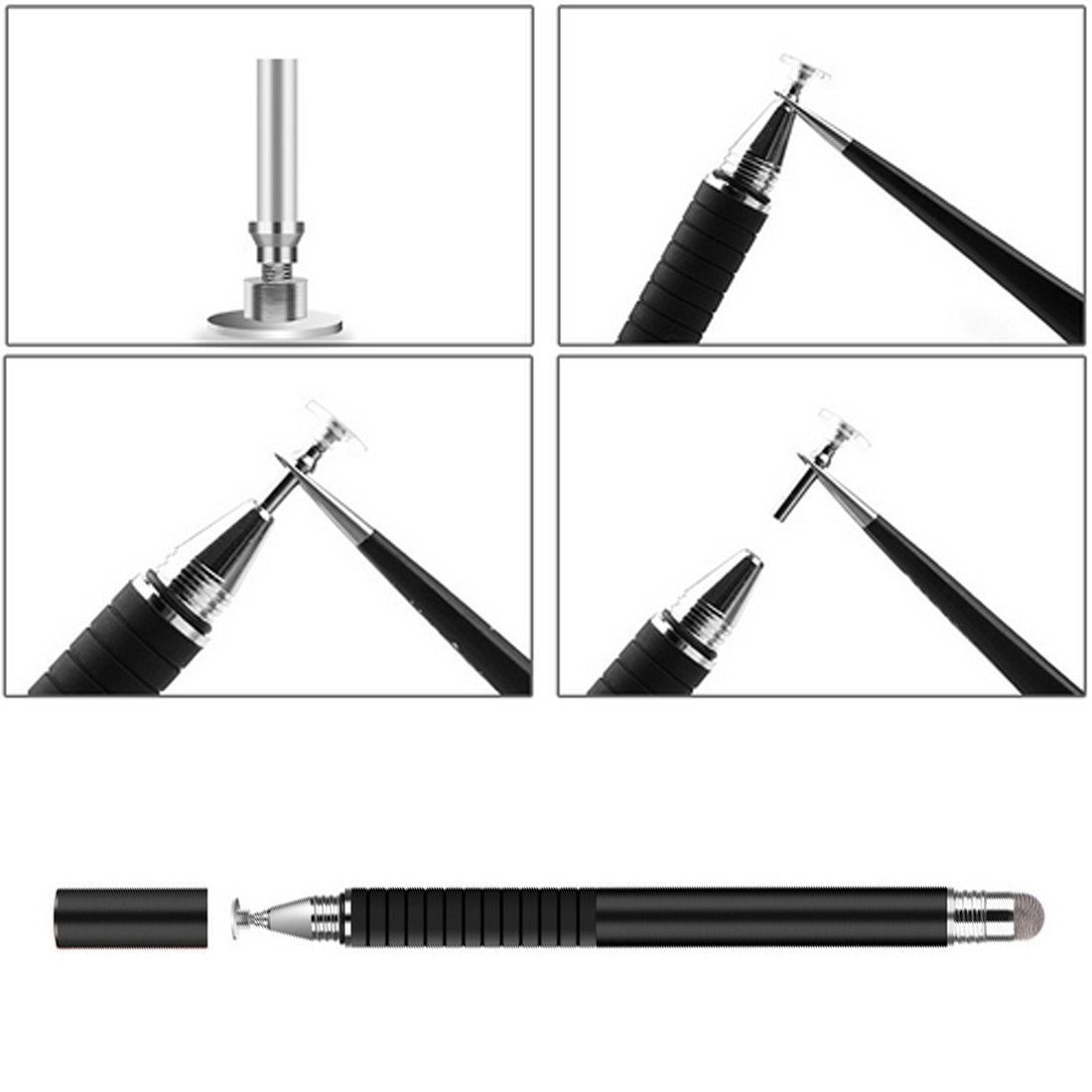 nueva pluma de dibujo de capacitancia de Metal 2 en 1 pantalla táctil capacitiva bolígrafos de perspectiva omnidireccional para tableta iPad 5 colores