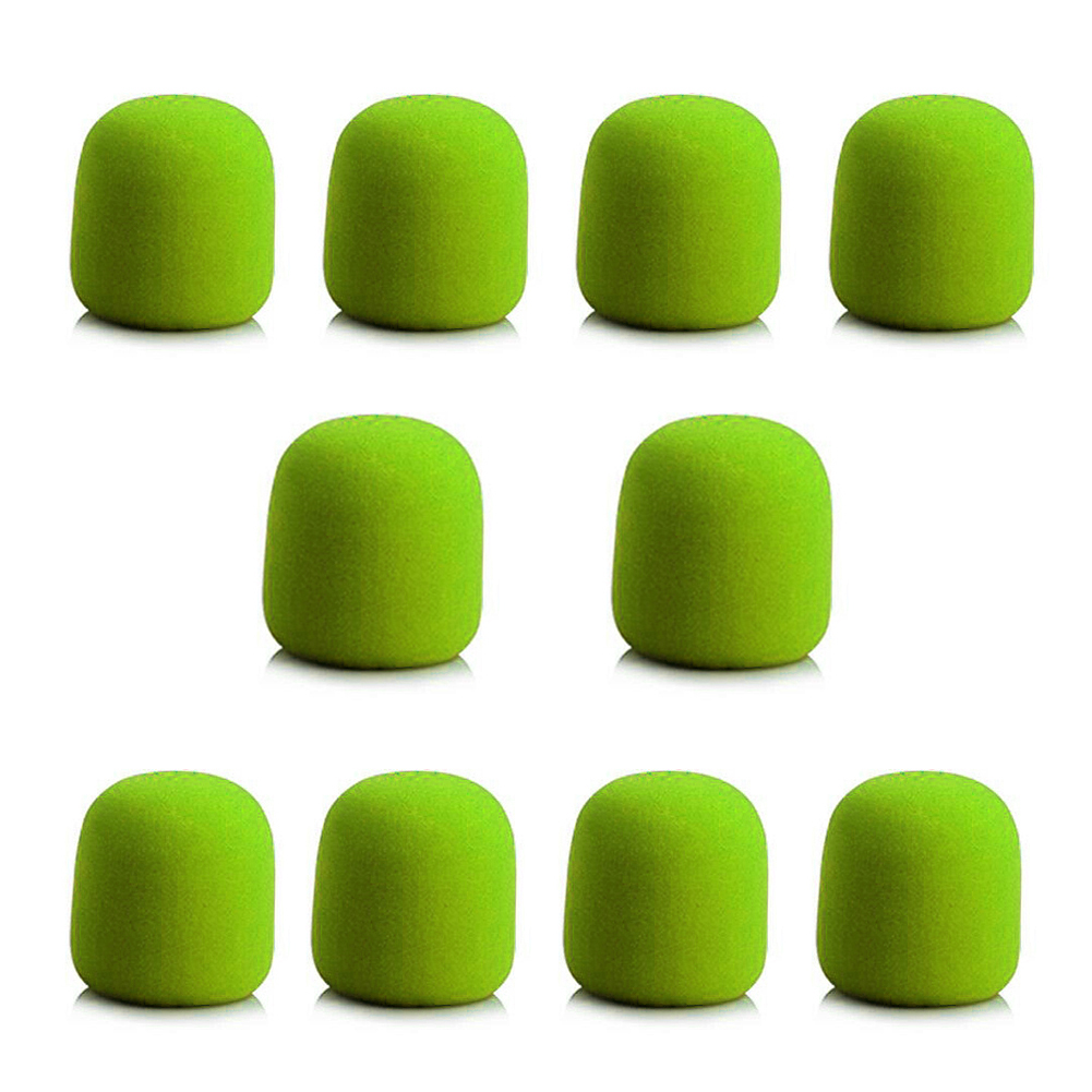 10Pcs Microfoon Foam Mic Spons Cover Professionele Studio Voorruit Mic Caps Microfoon Spons Foam Mic: green