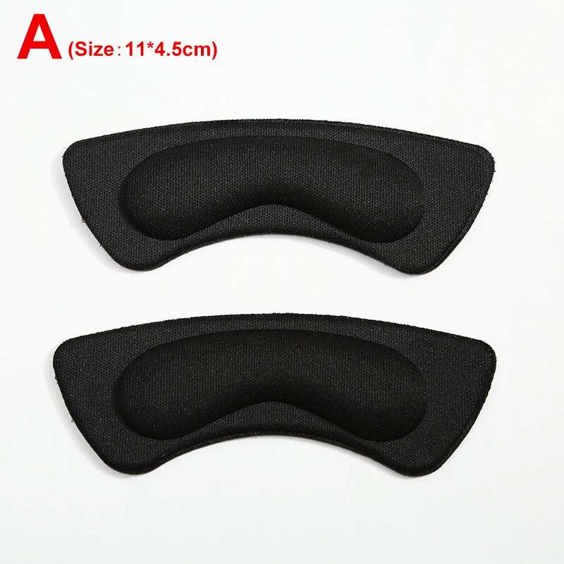 Semelles adhésives Anti-usure, 2 pièces, coussinets de talon, soulagement de la douleur, Patch autocollant, taille ajustable, chaussures, insérer la semelle intérieure, soins des pieds: A (Black)