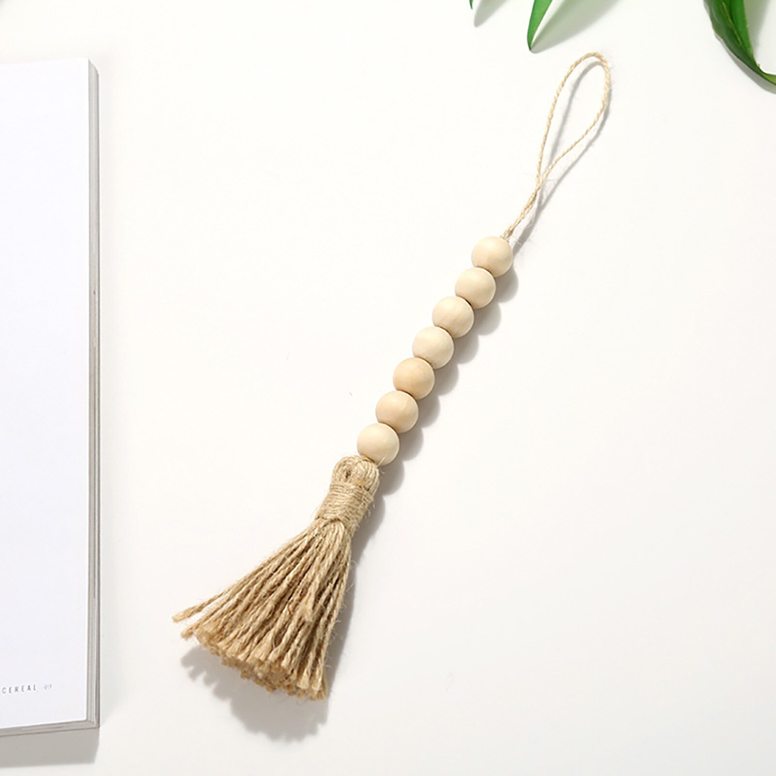 Bohemian Style Tassel Natural Wood Bead Garland Large Wall Hanging Decoration Hanging Decorations Home Decorations Garden Decor