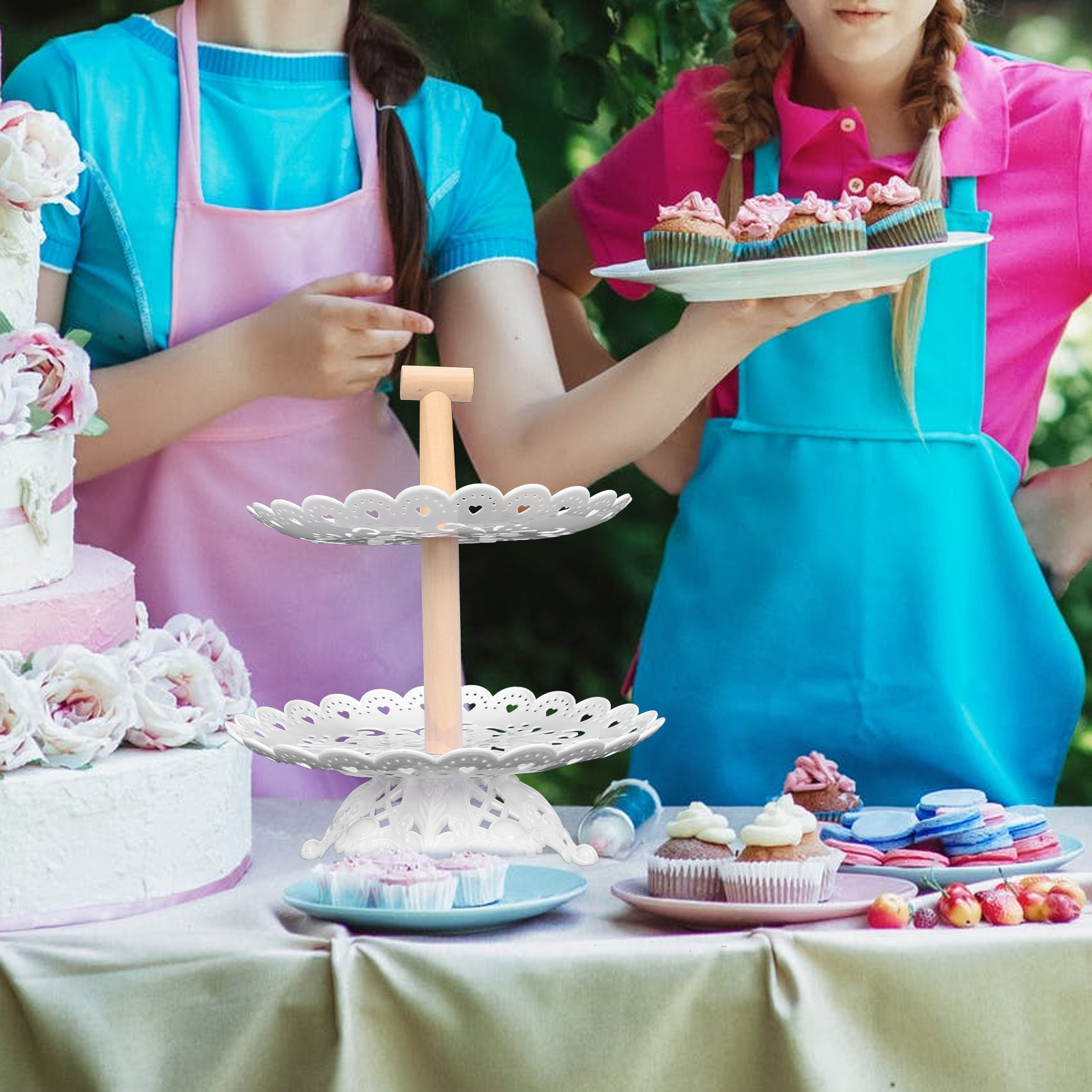 1 Set Multi-layer Wedding Cake Stand Plastic Cake Display Stand Multi-layer Stand