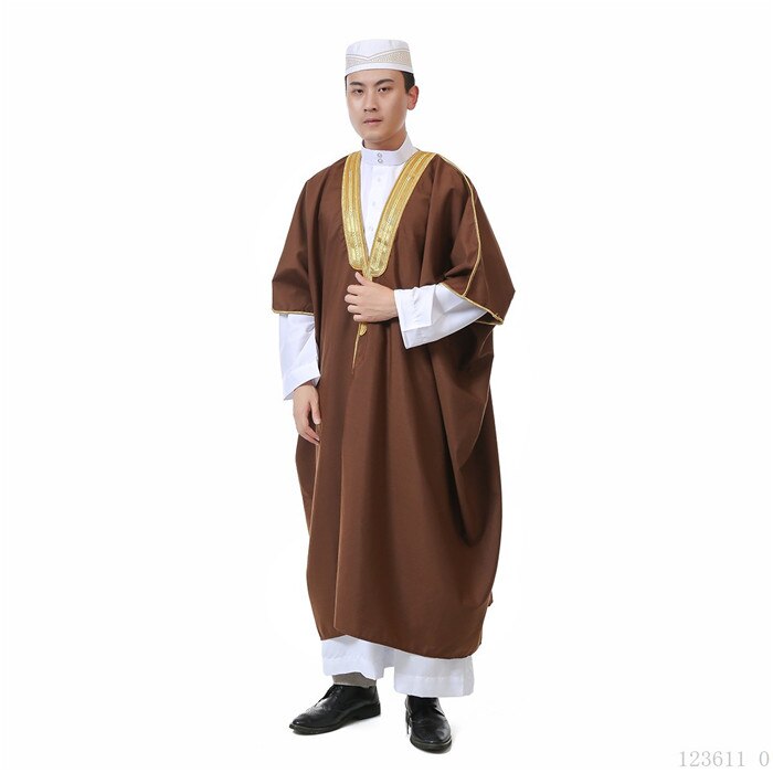 Generisch Arabia 2025 - Heren Casual Lange Mouwen Zak Losse Robe Shirt