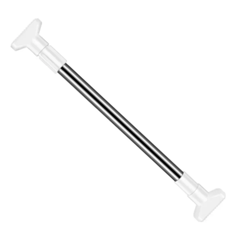 【Adjustable 】The inner rod has a spiral . The length of the white shower curtain rod is controlled by the knob and can be