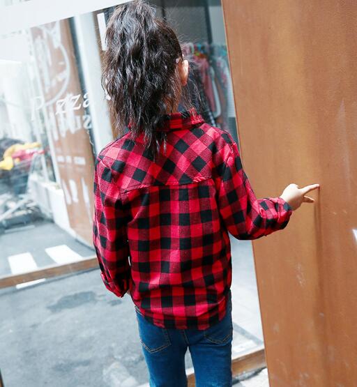 Camisa escolar de manga larga para adolescentes, blusa a cuadros de otoño, Top para niñas, ropa para niños de 5, 6, 7, 8, 9, 10, 11 y 12 años