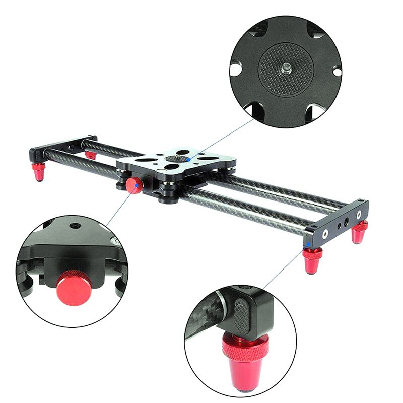 15.7Inch Carbon Fiber Camera Slider Track with 4 Roller Bearing for Video Movie Making OD889