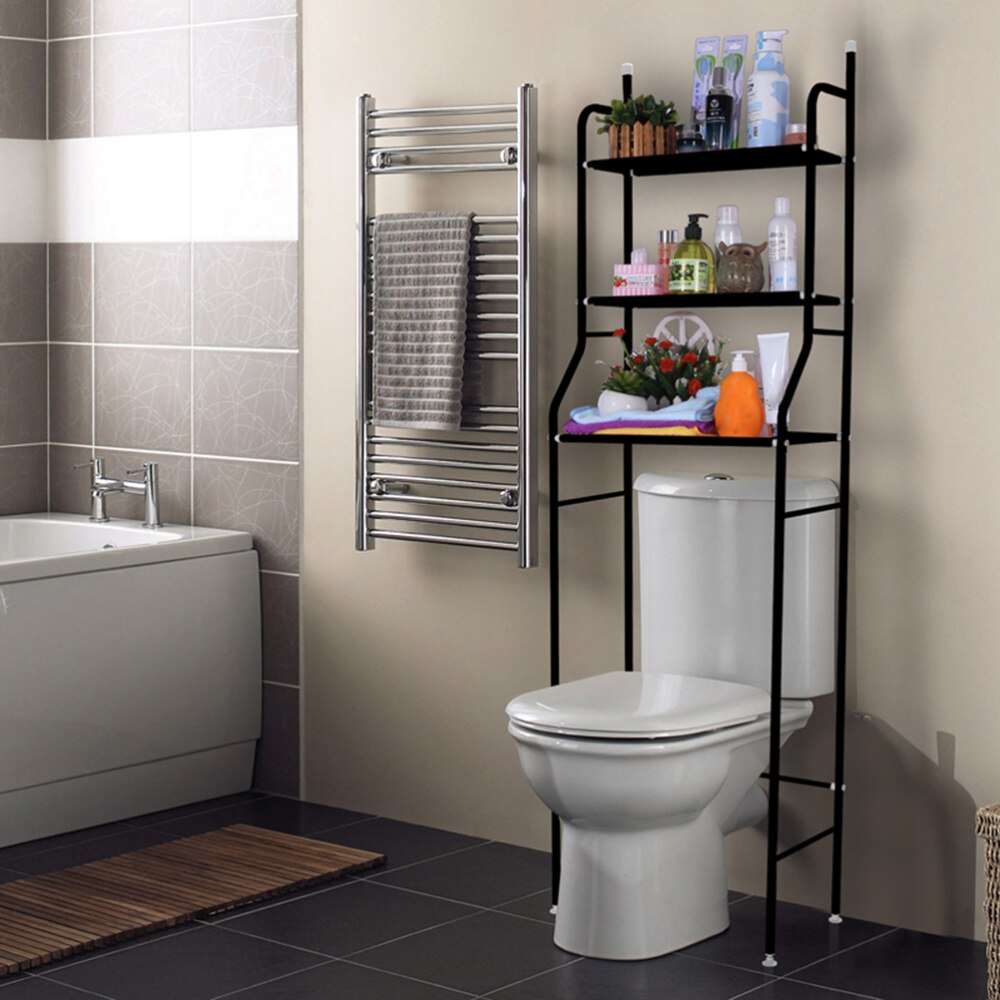 3 Tier Over the Toilet Storage Rack Space Saving Bathroom Kitchen Organizer(White)