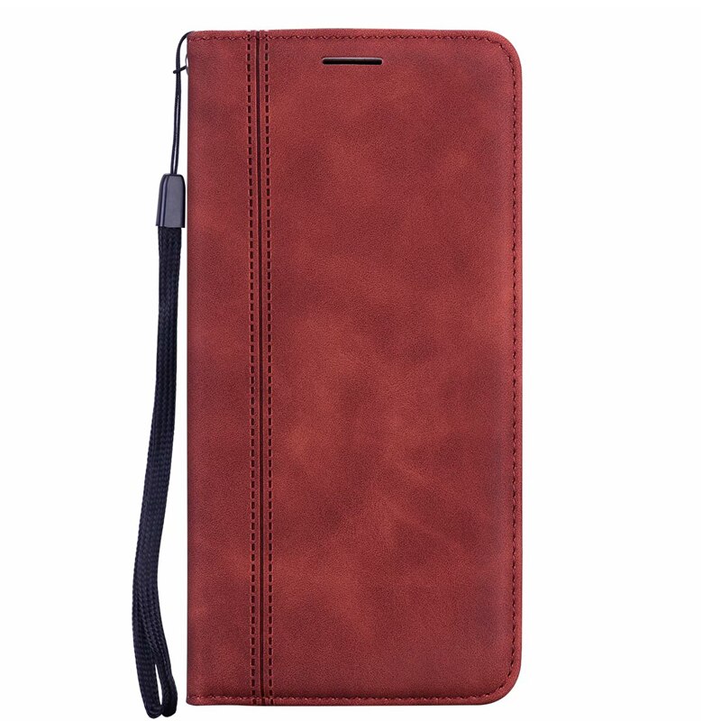 For Huawei nova 5T Case For On nova 5T 5 T Coque Matte Glossy Kickstand Wallet Case For Huawei nova5T Book Flip Cover Case: XNw Brown Strap