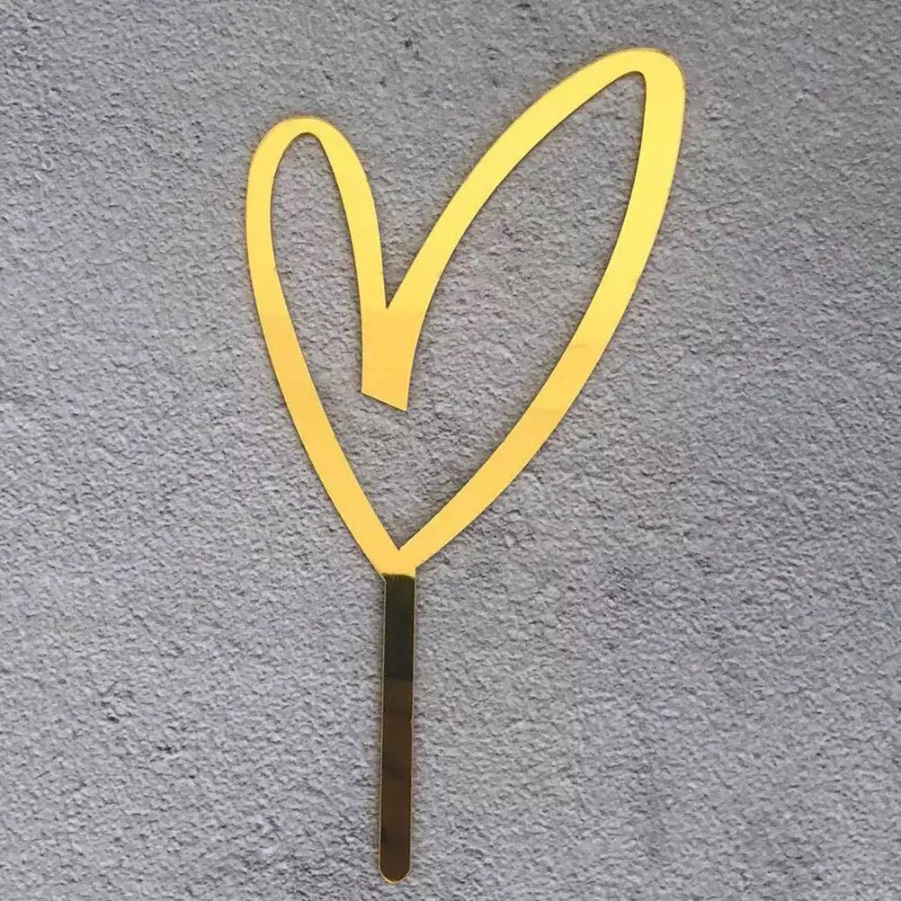 1pc Heart Pattern Happy Birthday Acrylic Cake Topper Wedding Cupcake Topper