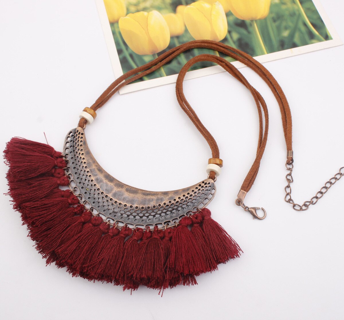 Tassels Ornaments Will Crescent Moon Accessories Posimi Second Tassels Accessories Christmas Party: wine red