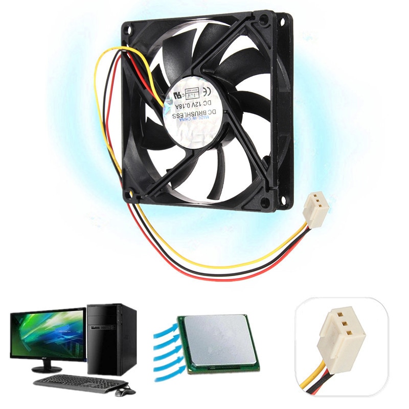 LEORY DC 12V 3 Lijnen Cooling Fan 80mm x 80mm x 15mm 3 Pin Plastic Universele koeling Koeler PC CPU Fans Luchtstroom Voor Computers