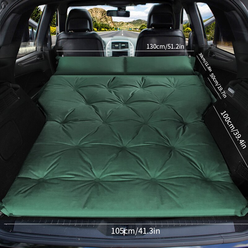 Shibu Automatic inflatable bed SUV dedicated car travel bed trunk air cushion off-road vehicle car mattress car bed: Double-army green