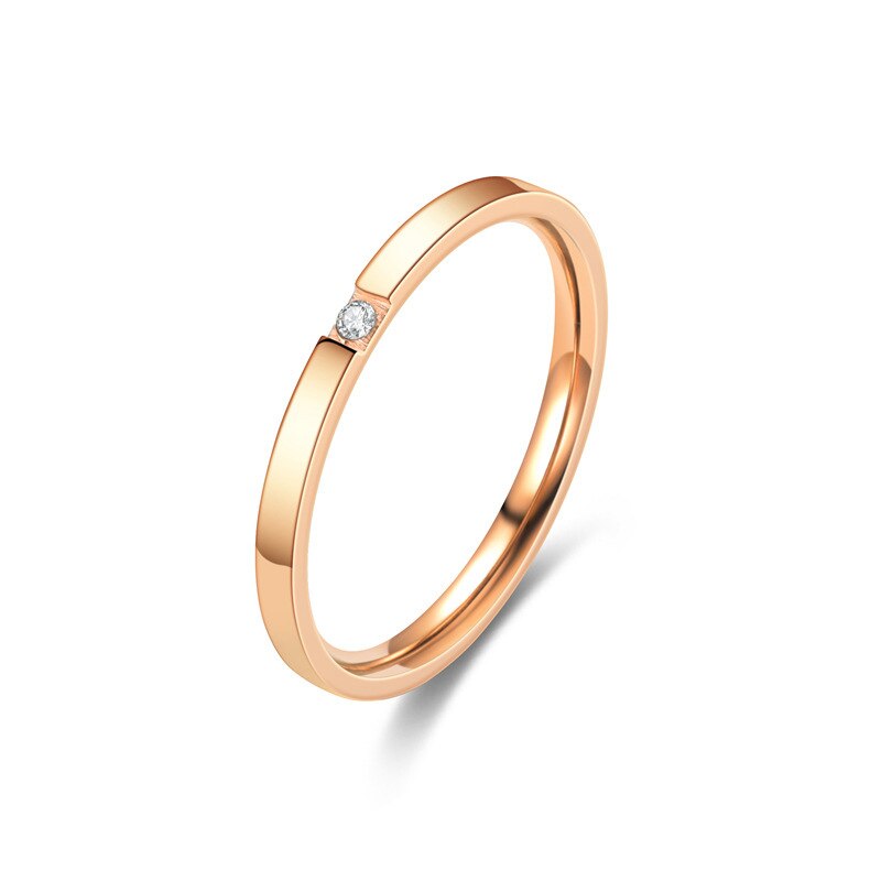 Edelstahl Zirkonia Hochzeit Ring für Frauen Männer Klassische CZ Engagement Ringe Paar Schmuck: A2
