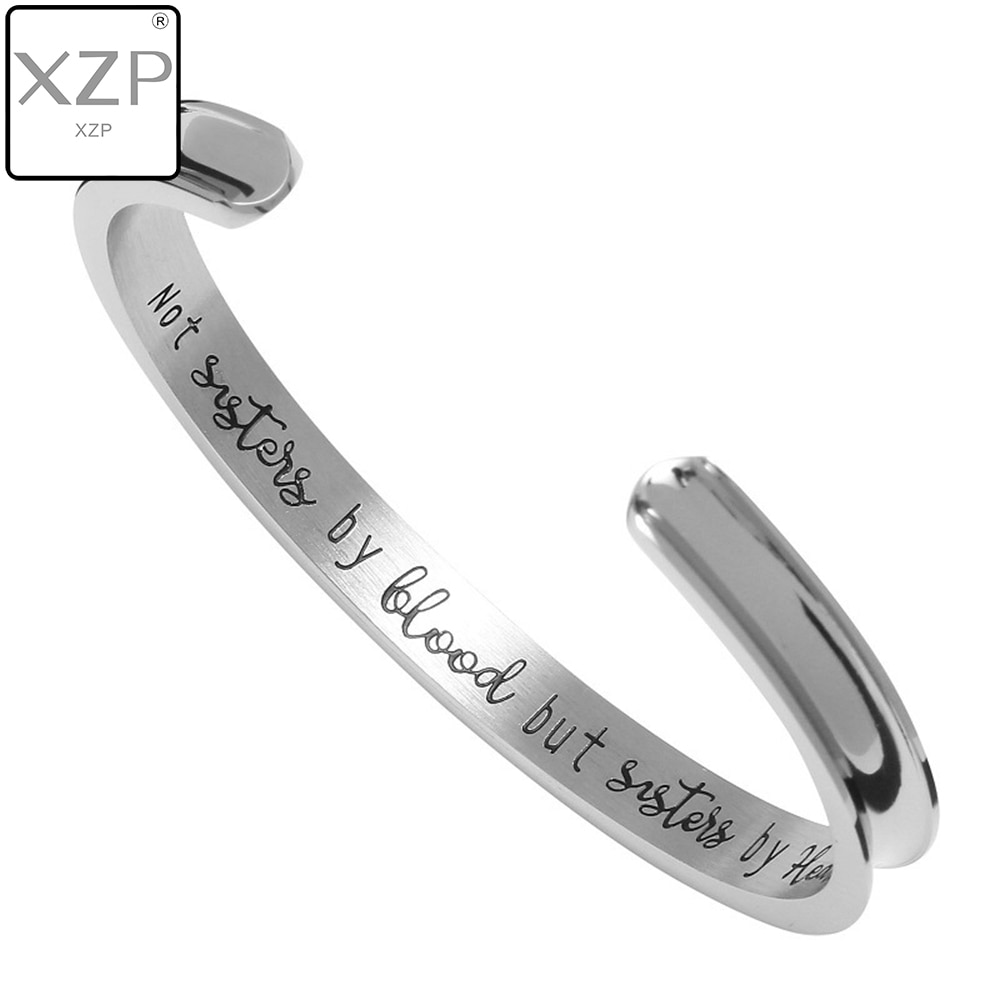 XZP Best Friends Bracelets Graduation Farewell Friendship Jewelry Not Sisters by Blood But Sisters by Heart Bangle Bracelet