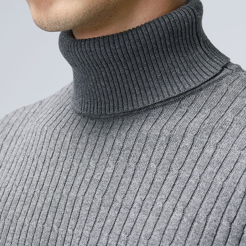 Winter Dikke Warm 100% Katoen Trui Mannen Coltrui Heren Truien Slim Fit Trui Mannen Klassieke Truien Pull Homme Casual Jas
