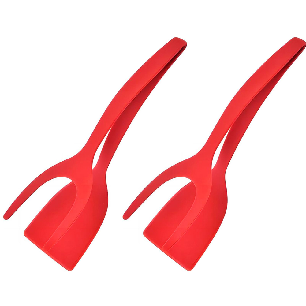 Neue 2-in-1-Griff-kippen-Spatel, Zange, Ei-Flipper-Spatel, Nylon, antihaftbeschichtet, Pfannkuchen, Fisch, französischer Toast, Omelett, Herstellungswerkzeug: verrotten