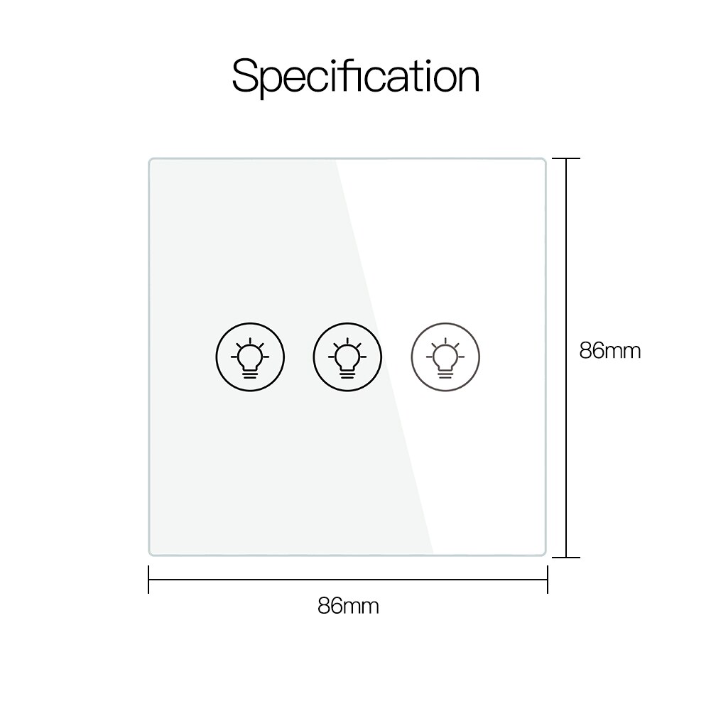 ZigBee – interrupteur variateur de lumière intelligent multi-gangs, contrôle indépendant, application Tuya, fonctionne avec Alexa Google Home, 1/2/3 gangs