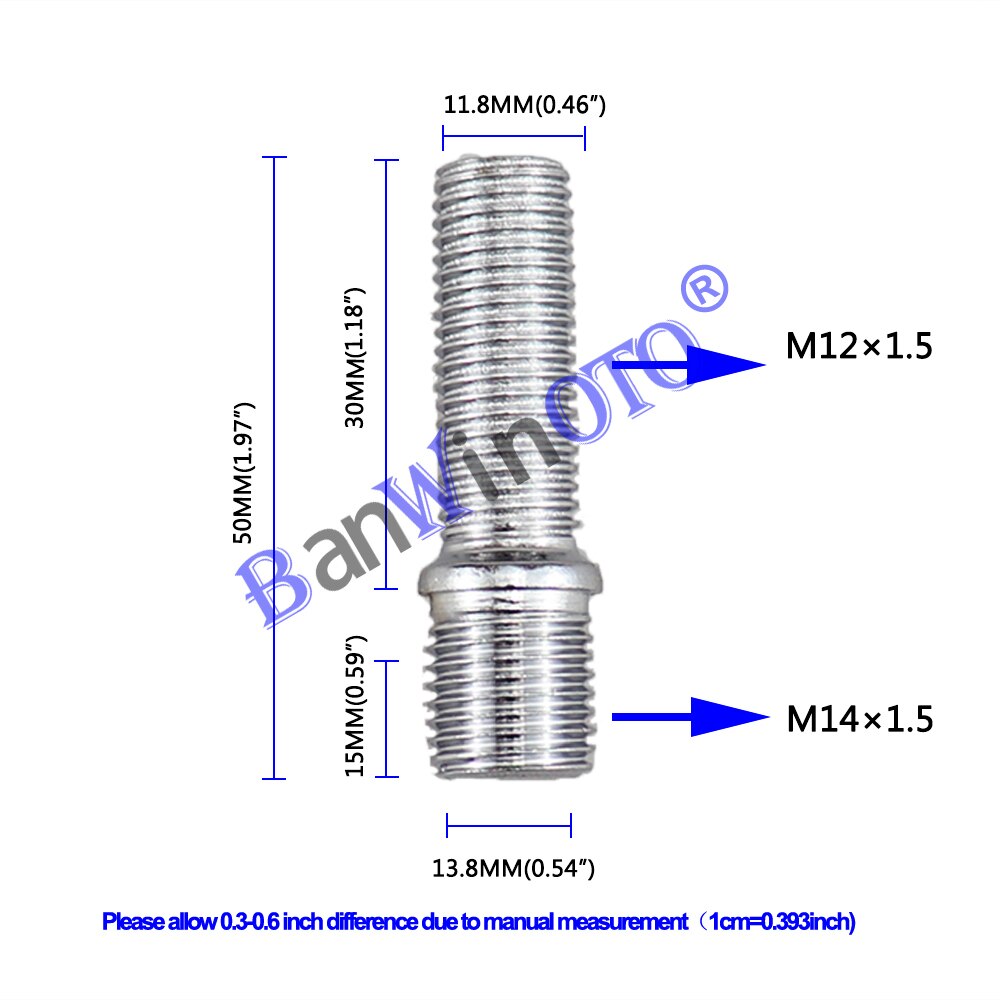 20pcs Wheel Stud Conversion Kit – 50mm Extended Studs, 12x1.5 To 12x1.5, Fits 1998-2008 Models